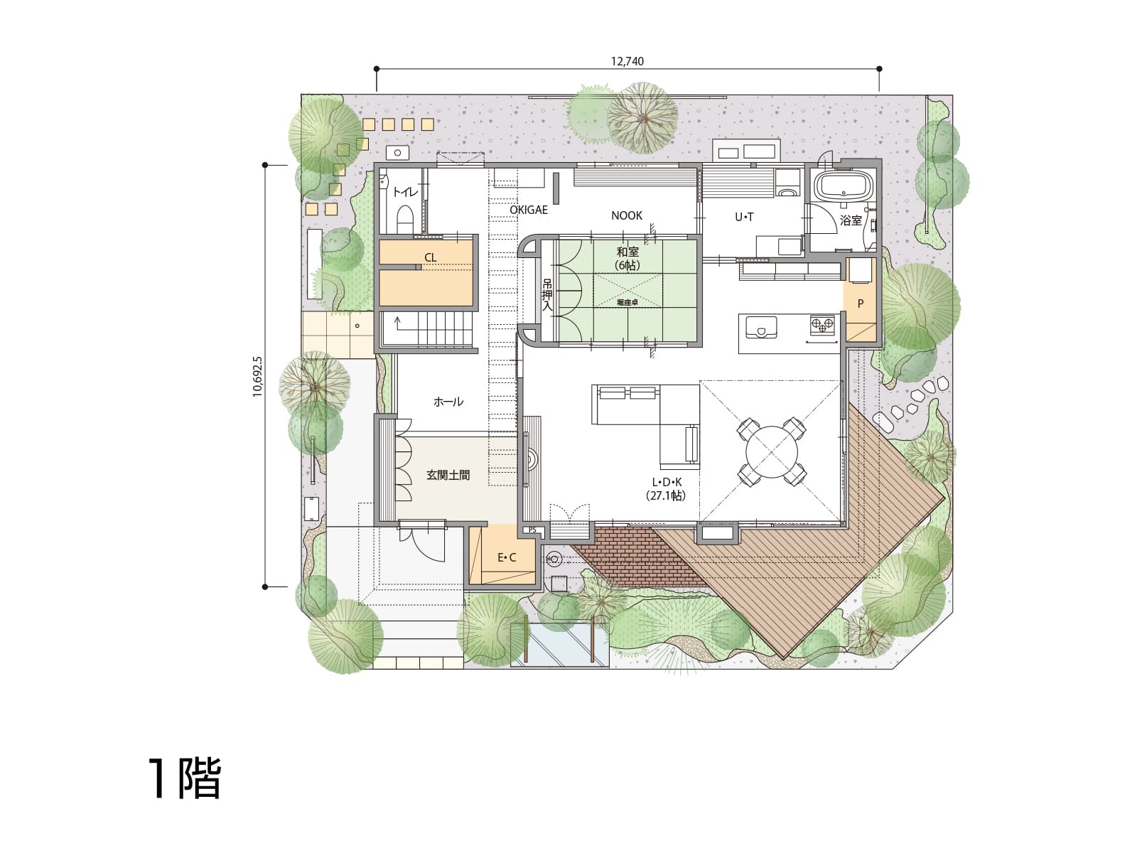 【泉佐野】の間取り1F