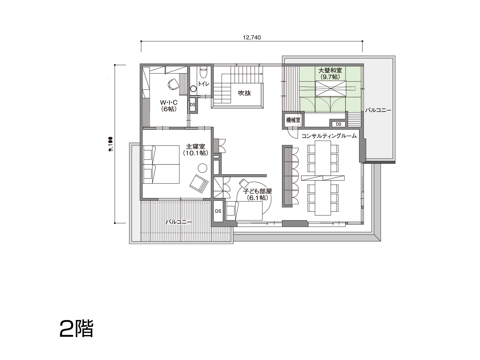 【春日部】の間取り2F