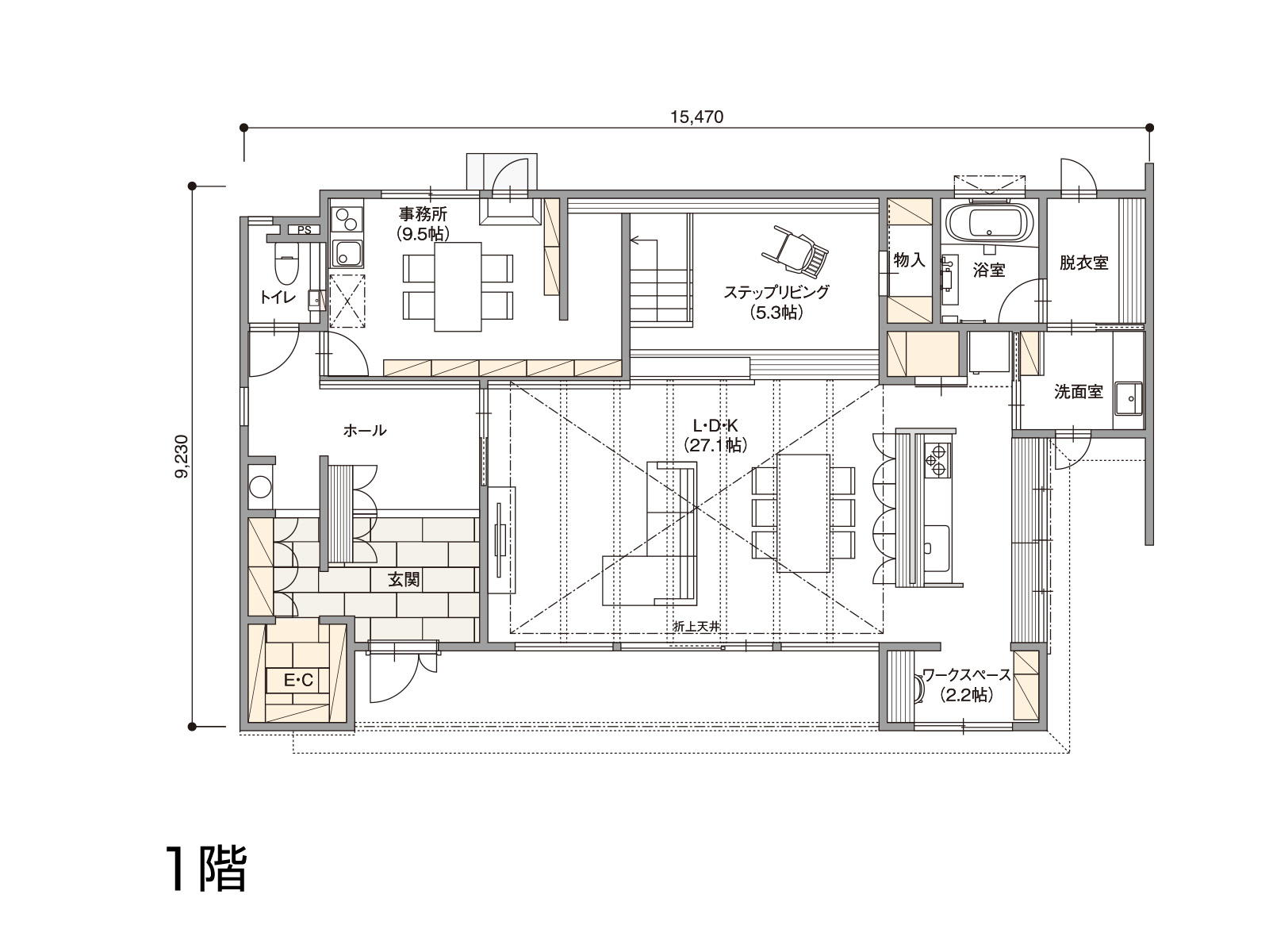 【東熊本】の間取り1F
