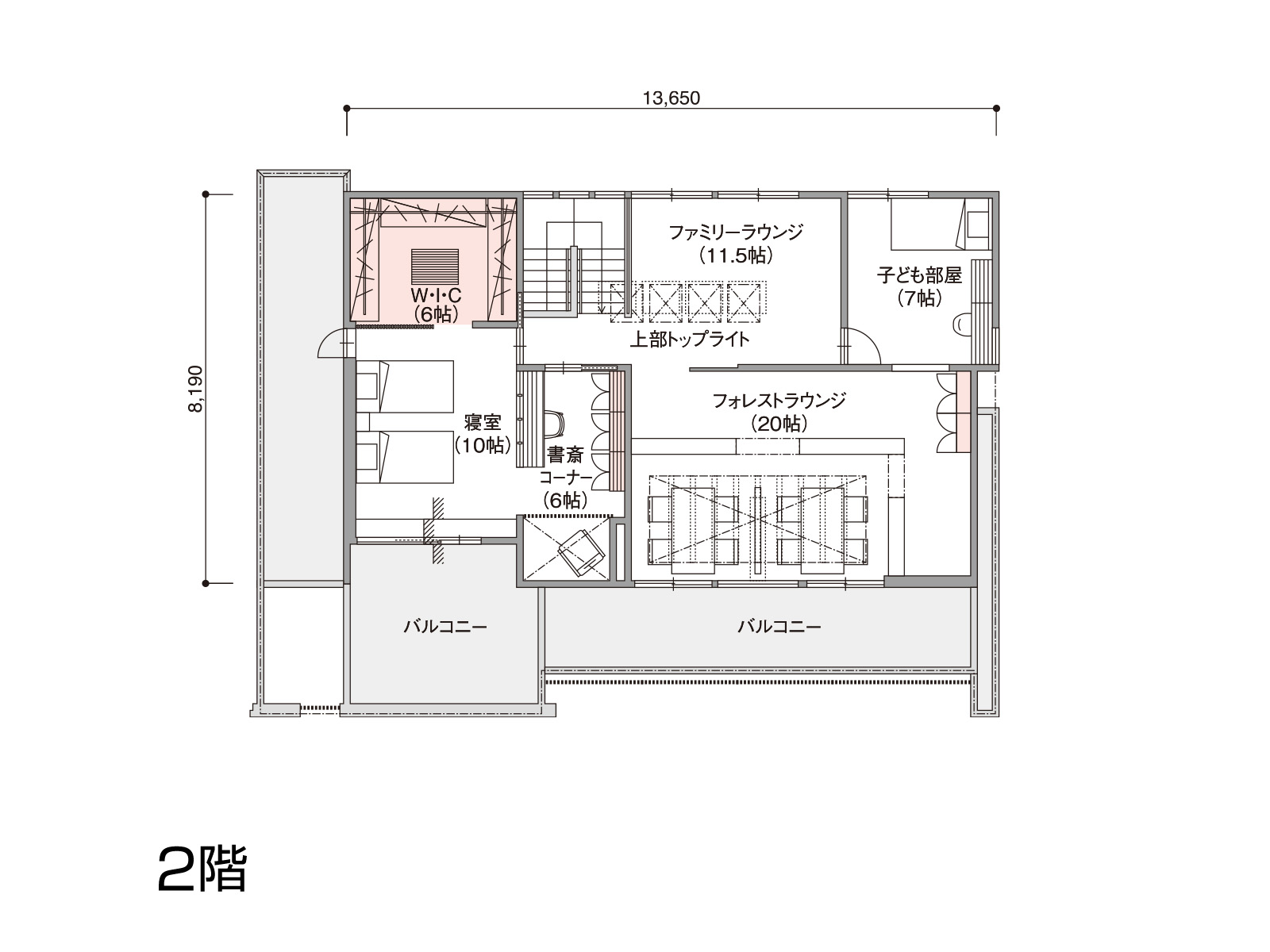 【長岡】の間取り2F
