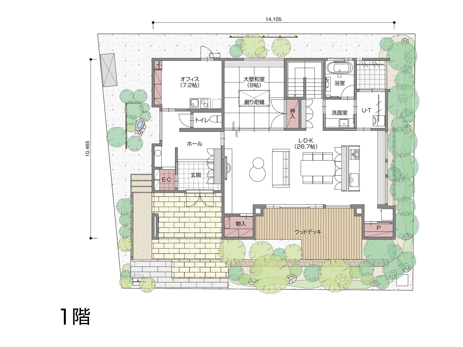 【豊田第一】の間取り1F