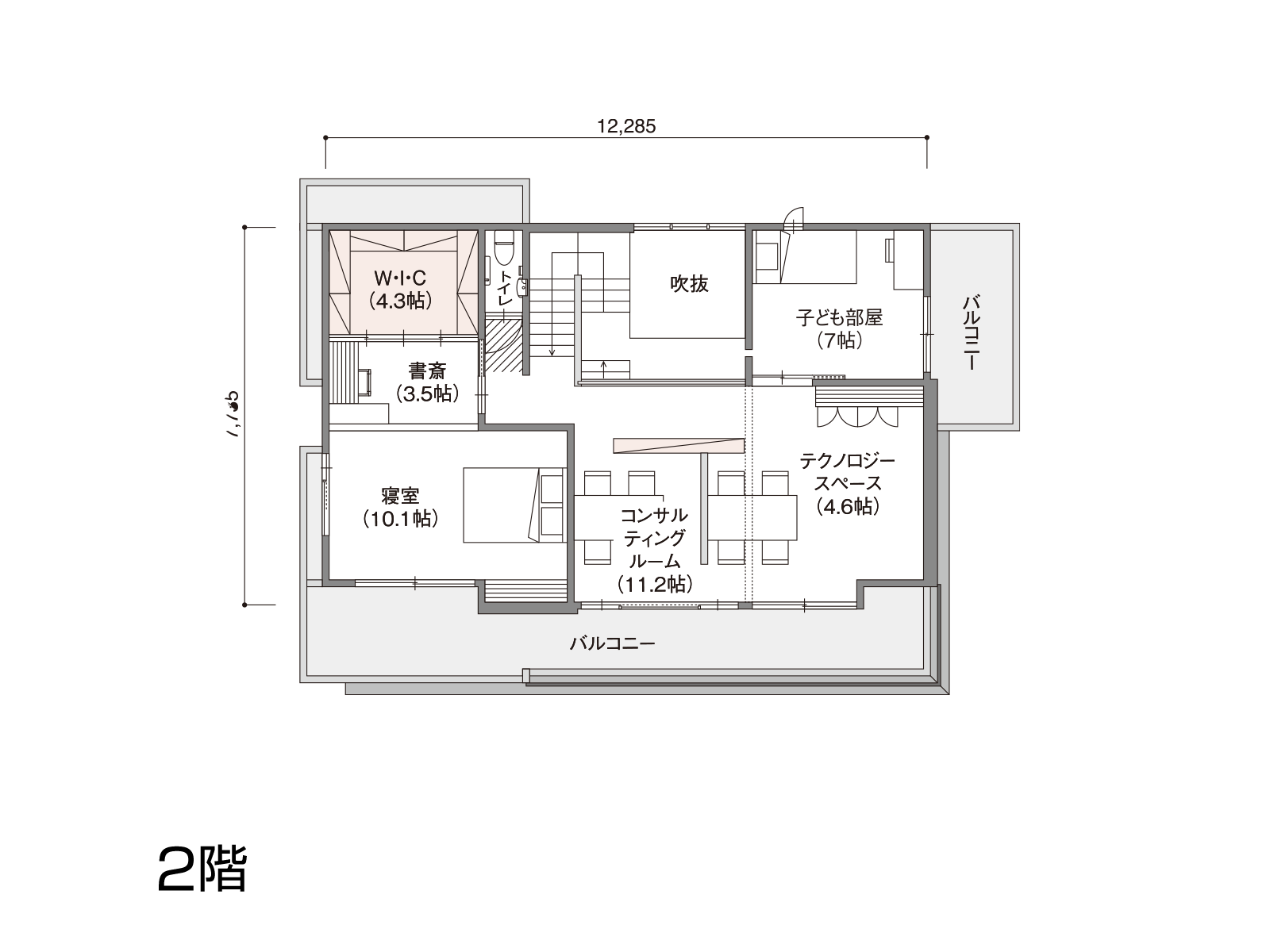 【幕張第一】の間取り2F