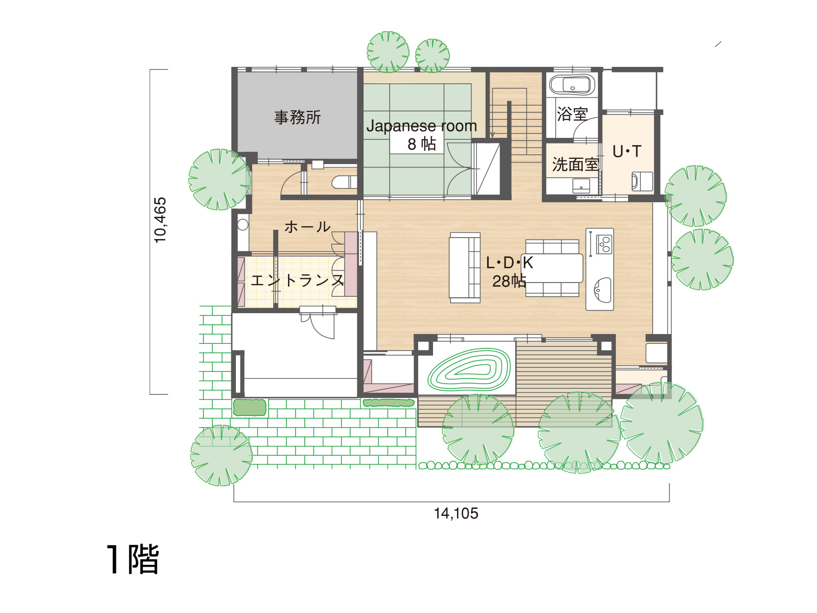 【郡山南】の間取り1F
