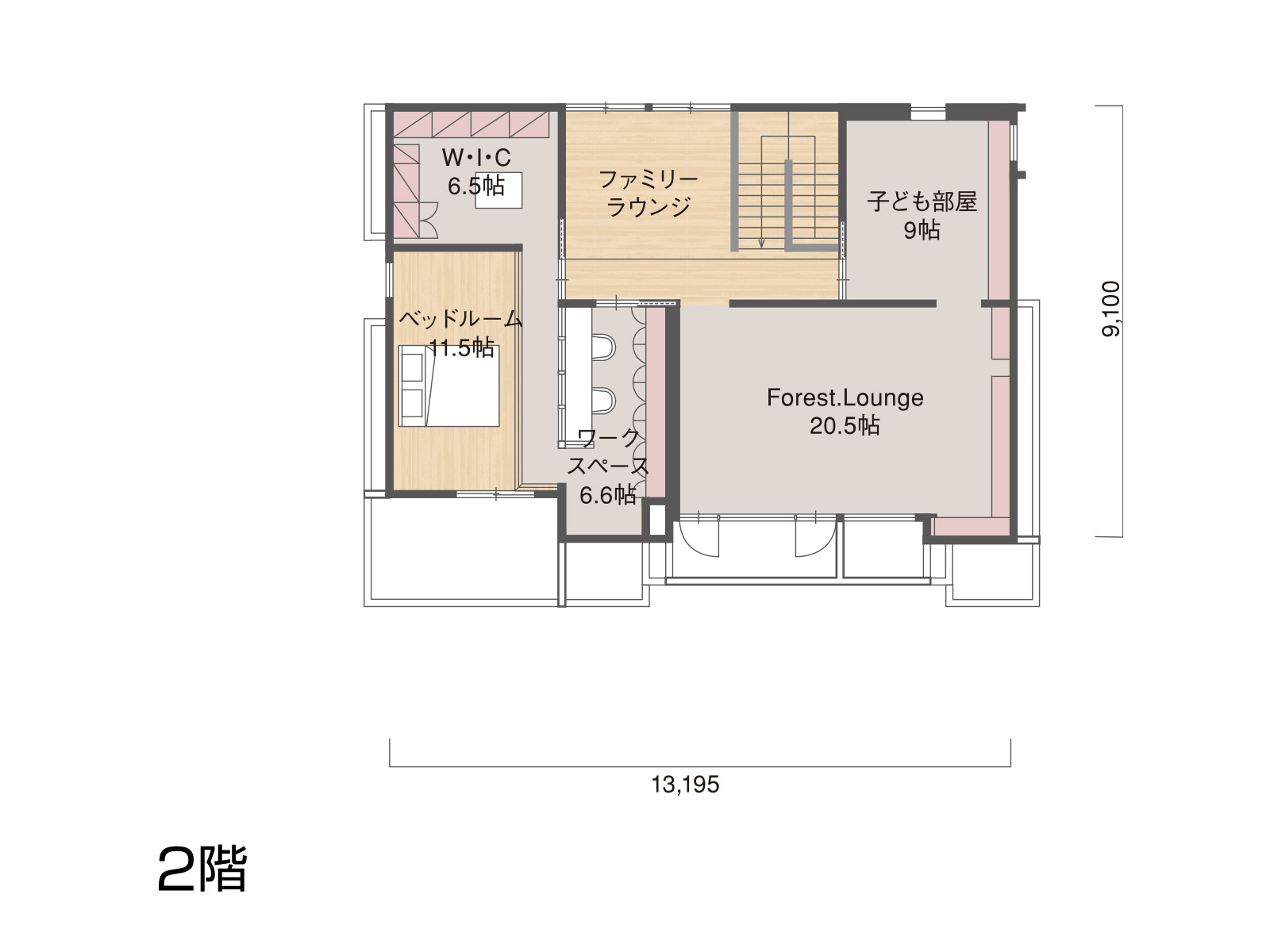 【郡山南】の間取り2F