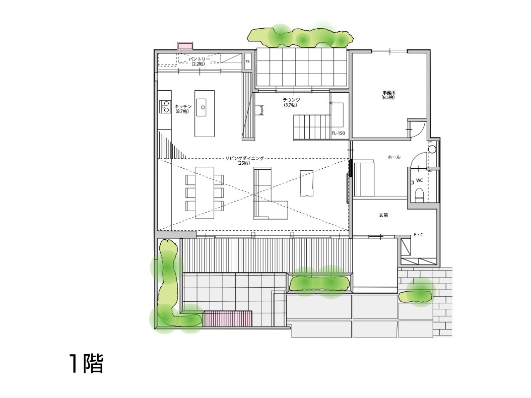 【武蔵野】の間取り1F
