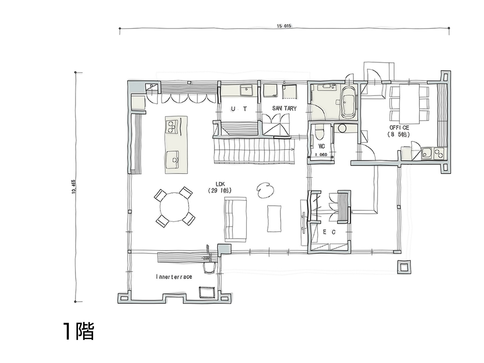 【明石・大蔵海岸】の間取り1F