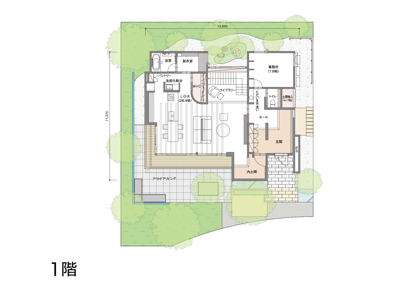 【御経塚】の間取り1F
