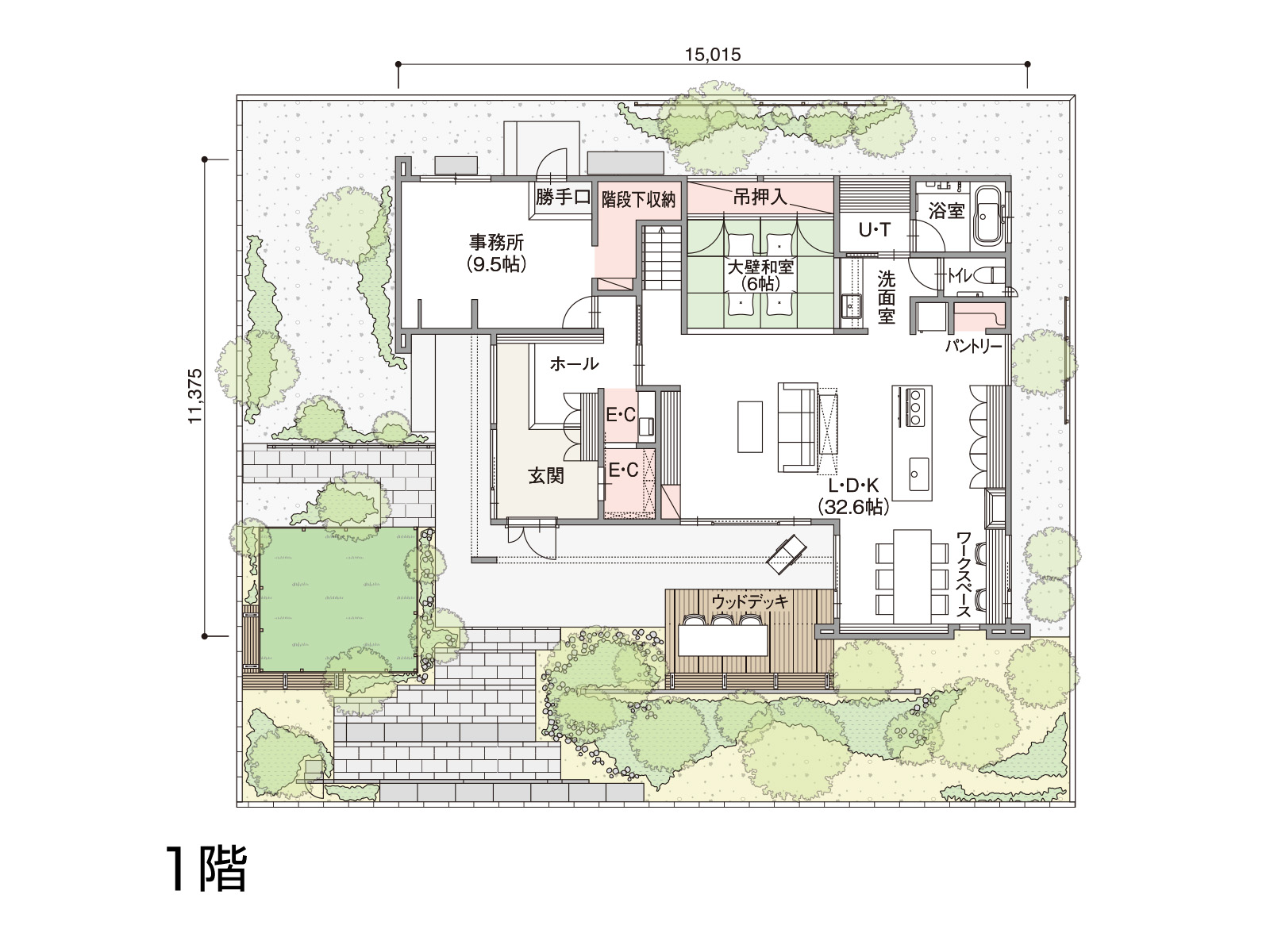 【日立】の間取り1F