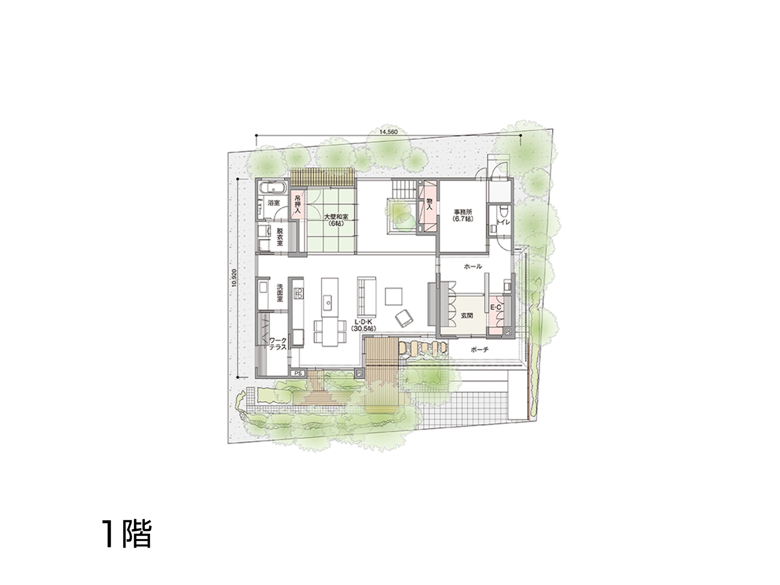 【なとりりんくう】の間取り1F