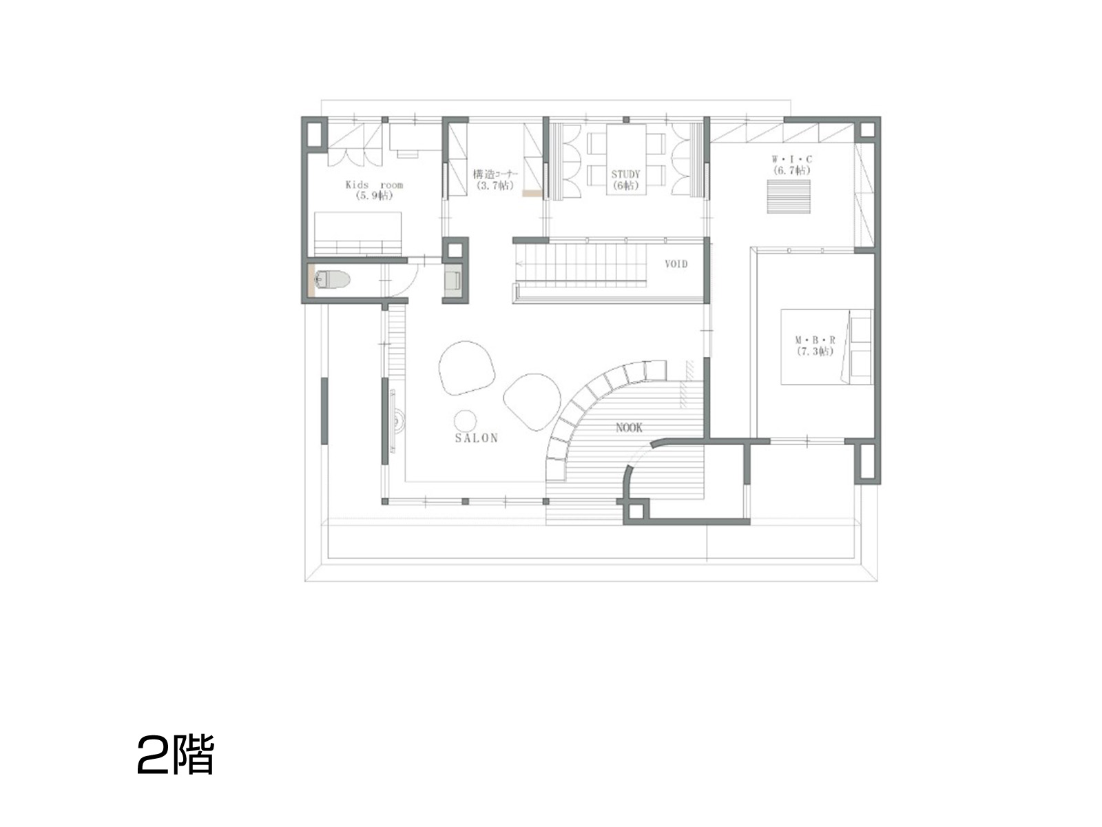 【堺美原】の間取り2F