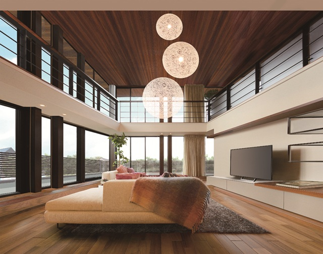 吹き抜けのあるリビング