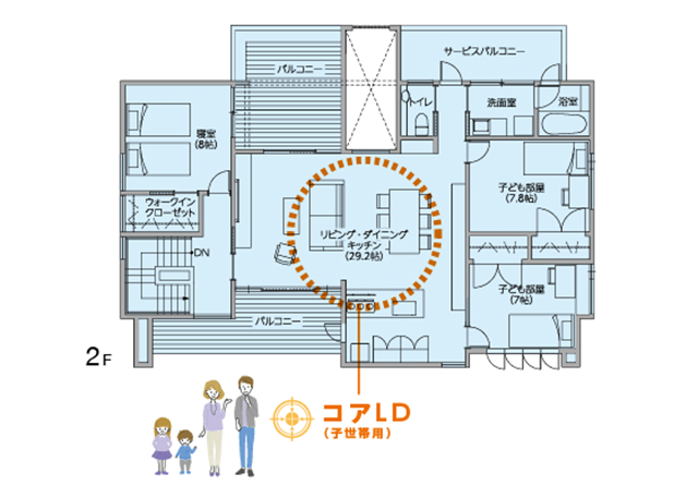 完全分離タイプの二世帯住宅の間取り