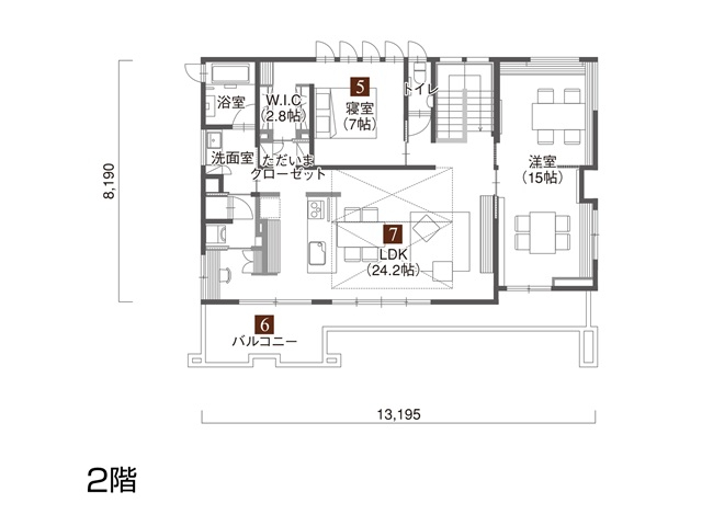 部分同居タイプの二世帯住宅の間取り