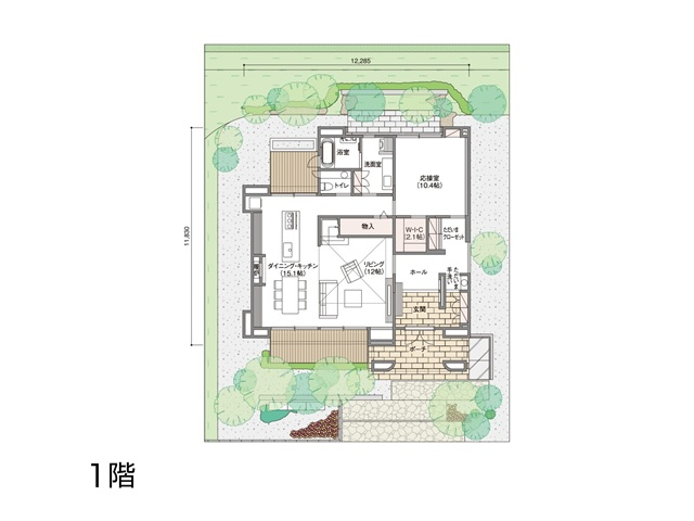 完全同居タイプの二世帯住宅の間取り