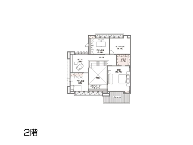 完全同居タイプの二世帯住宅の間取り