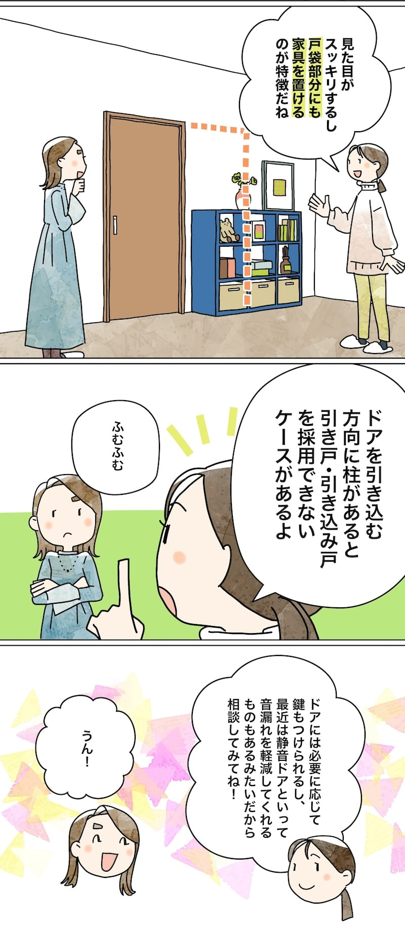 漫画でわかる！「初めての家づくり」㊽ドアの種類って色々あるの？5