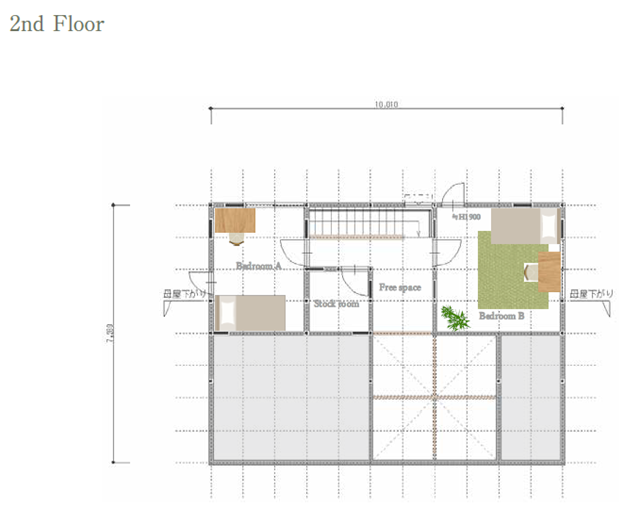 1.5階建ての家の間取り