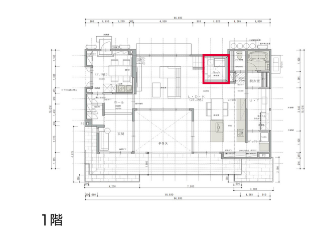 ヌックがある家の間取り