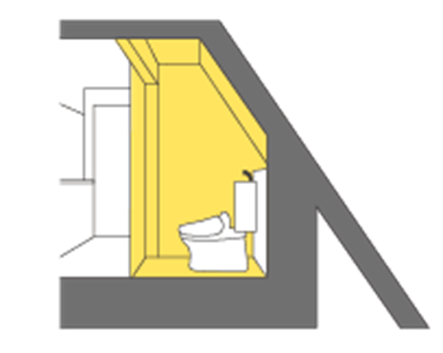北側斜線制限に対応した家のトイレ