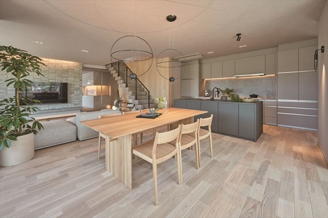 平天井のあるリビング