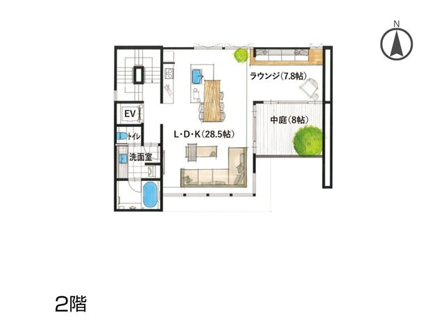 2階リビングがある家の間取り