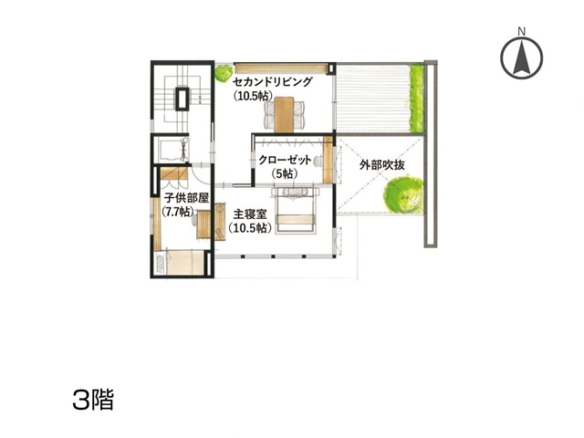 2階リビングがある家の間取り