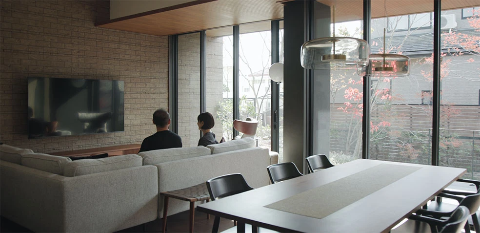 大空間で庭との一体感を楽しむ平屋