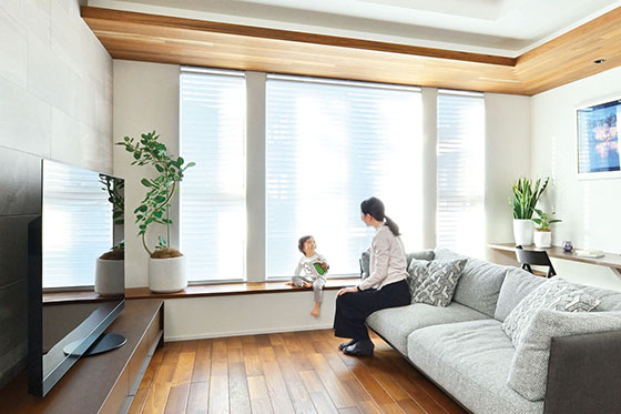 都心に建てた美しく広々とした3階建て