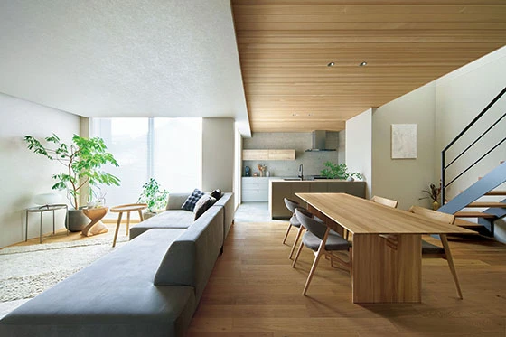 やわらかな空気に包まれる、旗竿地の家