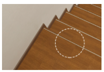 通常の階段より更に視認性を高めた、樹脂目地階段セイフティータイプ。2012年度キッズデザイン賞受賞
