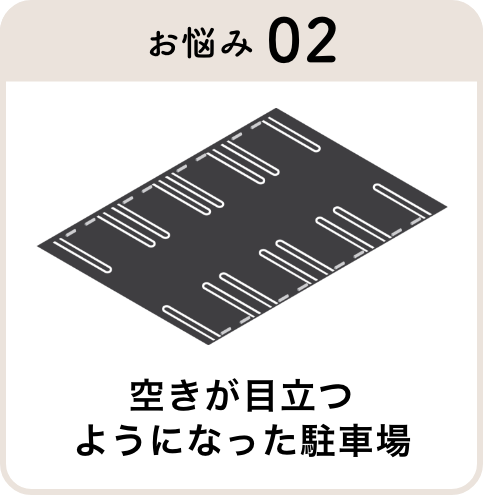お悩み02 空きが目立つようになった駐車場
