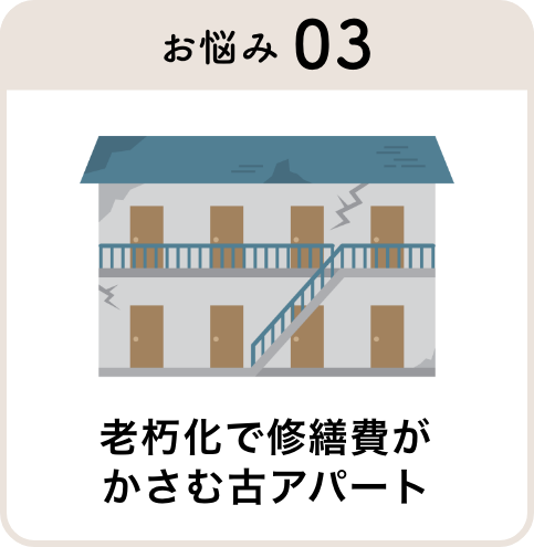 お悩み03 老朽化で修繕費がかさむ古アパート